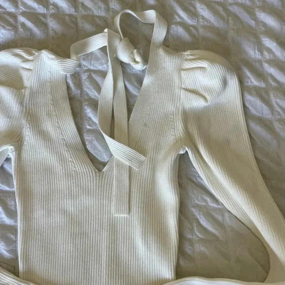 Ronny Kobo Madelina white ribbed sweater top - Picture 10 of 10